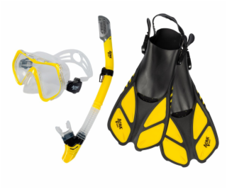 Šnorchlovací set 3 v 1, ŹLUTÝ, L/XL, ploutve 42-47, šnorc...