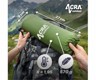 ACRA L140CL nafukovací karimatka s polštářkem zelená 5cm