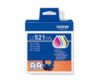 Brother LC521 Value Pack - 4-balení - cerná, žlutá, azuro...