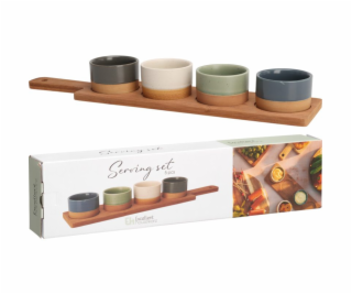 Sada misek na pochutiny servírovací s prkénkem 4 ks KO-21...