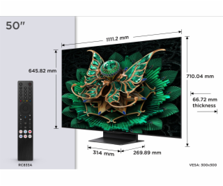 TCL 50Q7C SMART TV 50  QLED/4K UHD/Mini LED/144Hz/4xHDMI/...