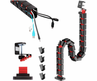 Maclean Organizér kabelů, 1345 mm, černý a červený RS125