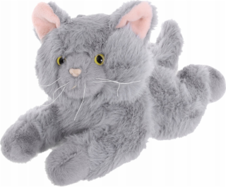Madej Plyšová hračka ležící kočka 45 cm šedá