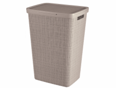 Koš na prádlo Curver Jute 58L s víkem taupe