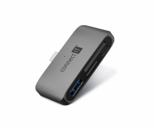 USB hub CONNECT IT CompactPRO + čtečka karet ANTRACITOVÁ