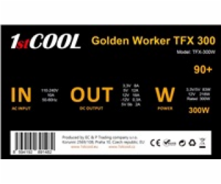 1stCOOL Zdroj Golden Worker TFX 300 88+, 300W, TFX, černá
