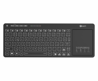 C-TECH Klávesnice WLTK-03, Bezdrátová, Touchpad, černá