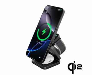 Cubenest 3v1 Qi2 Skládací bezdrátová magnetická nabíječka...