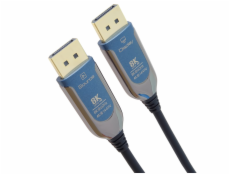 PremiumCord 8K Optický DisplayPort 1.4 přípojný kabel M/M, zlacené konekt. 25m
