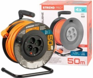 Strend Pro DG-FB04 buben 50m plast 4xzas. 3x1,5mm oranžov...