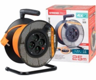 Strend Pro DG-FB04 buben 25m plast 4xzas. 3x1,5mm oranžov...