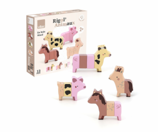 Vilac Dřevěná magnetická skládačka Legrační zvířátka na f...