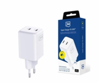 3mk síťová nabíječka - Hyper Charger PD 45W, bílá