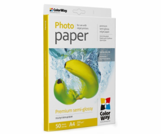 COLORWAY fotopapír/ premium semi-glossy 255g/m2, A4/ 50 kusů