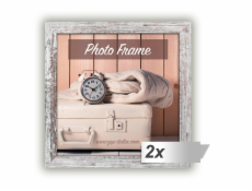 2x1 ZEP Nelson 6 weiß/br.  20x20 Holz Bilderrahmen         V21206