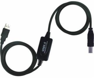 PremiumCord USB 2.0 repeater a propojovací kabel A/M-B/M 20m