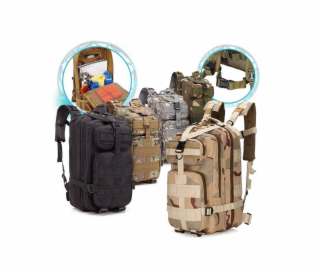 DeTech Batoh MILITARY TACTICAL SURVIVAL, 35L - béžová Bat...