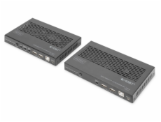 Digitus HDBaseT 3.0 KVM Extender Set, HDMI 2.0b, 100 m USB 2.0, PoC, RS232, IR, eARC/ARC, černý