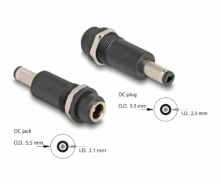 Delock Adaptér DC 5,5 x 2,1 mm samice na stejnosměrný kon...