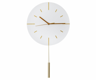 PLATINET NÁSTĚNNÉ KULATÉ HODINY LARK WHITE, tichý mechani...