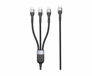 DeTech DE-51CCL datový kabel, 3v1, Type-C na 2x Type-C, L...