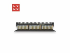 LYNX 19  patch panel  24-port, FTP Cat6a, 50µ, stíněný, černý