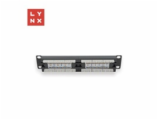 LYNX 10  patch panel 12-port, UTP Cat6, 50µ, nestíněný, černý