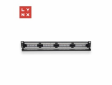 LYNX 19  patch panel  24-port, UTP Cat6, 50µ, nestíněný, černý
