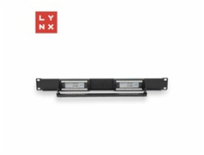 LYNX 19  patch panel 12-port, UTP Cat5e, 50µ, nestíněný, černý