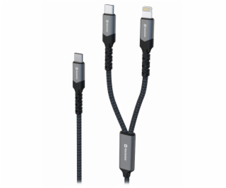 Swissten nabíjecí kabel 2v1 USB-C / USB-C + lightning 100...