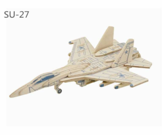 RoboTime Dřevěná skládačka ruská stíhačka SU27