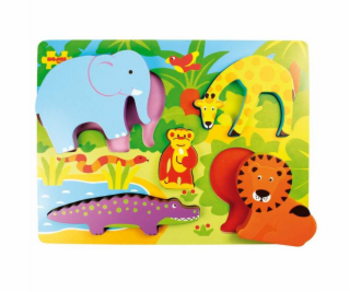 Bigjigs Toys Dřevěné vkládací puzzle Safari