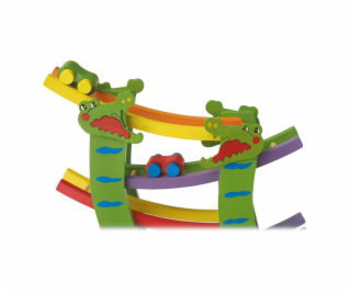 small foot Dřevěná závodní dráha velká 4 autíčka 