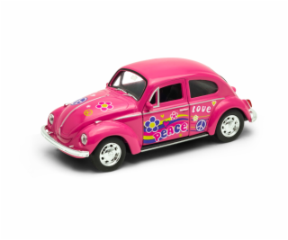 Welly Volkswagen Beetle model 1:34 růžový duhový