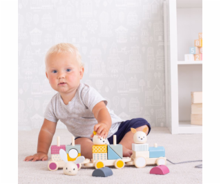 Bigjigs Baby Dřevěný vláček se zvířátky