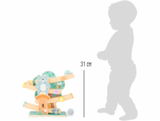 small foot Dřevěná dráha v pastelových barvách