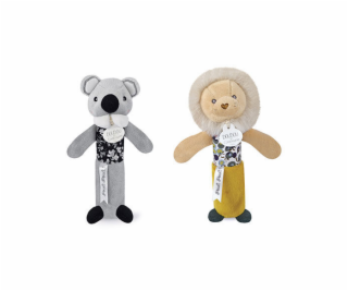 Doudou Chrastítko pískací 17 cm 1 ks lev
