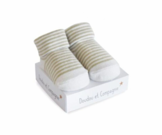 Doudou Ponožky univerzální 0-6 měs. 1 pár béžový proužek