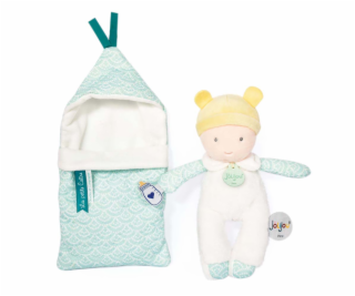 Doudou Jolijou Miminko v navlékací peřince 20 cm tyrkysová