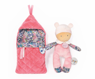 Doudou Jolijou Miminko v navlékací peřince 20 cm růžová