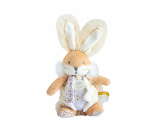 Doudou Hračka zajíček s chrastítkem a úchytem na dudlík 2...