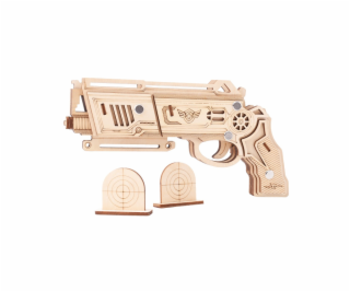Woodcraft Dřevěné 3D puzzle Zbraň na gumičky Falcon přírodní