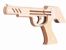 Woodcraft Dřevěné 3D puzzle Zbraň na gumičky