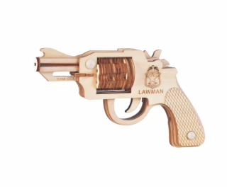 Woodcraft Dřevěné 3D puzzle Zbraň na gumičky Revolver Colt