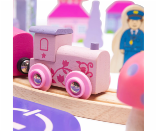 Bigjigs Rail Dřevěná velká vláčkodráha princezny