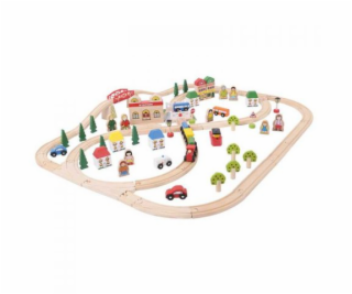 Bigjigs Rail Dřevěná vláčkodráha město a vesnice 101 dílů