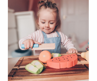 Bigjigs Toys Dřevěné krájecí ovoce se zástěrou 