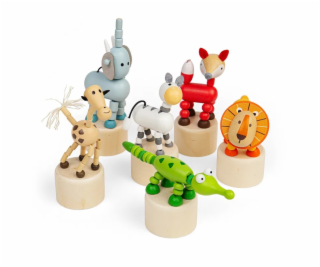 Bigjigs Toys Dřevěná mačkací zvířátka Safari 1 ks