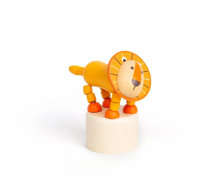 Bigjigs Toys Dřevěná mačkací zvířátka Safari Lev