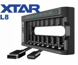 Inteligentní nabíječka baterií AA/AAA 1,5 V a 1,2 V – 8 k...